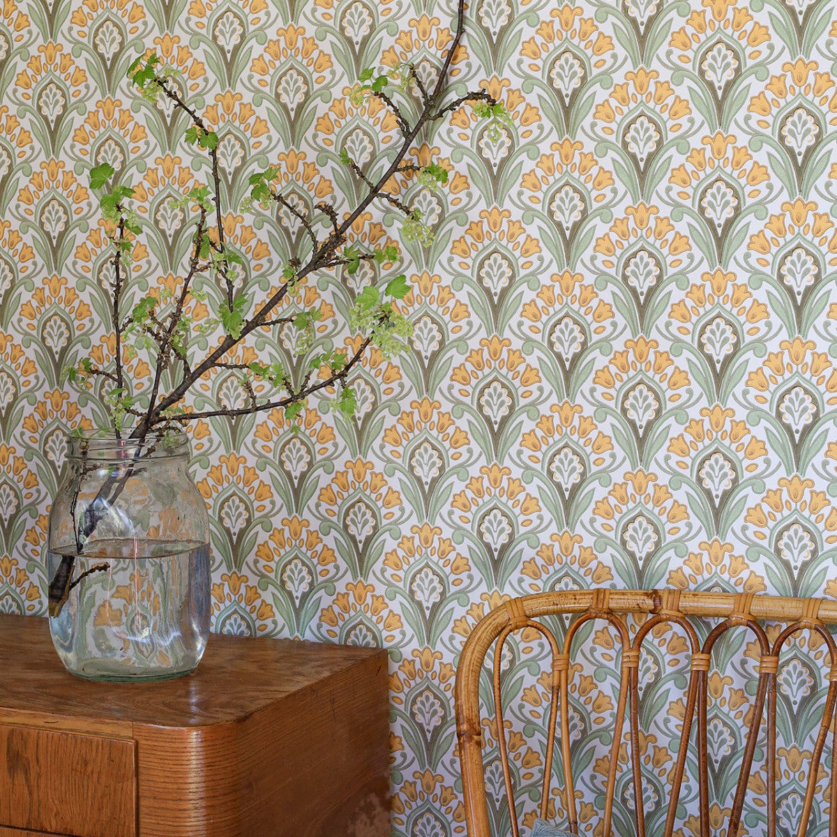 HYASINTTI tapetti keltainen 68740 Frenchic.