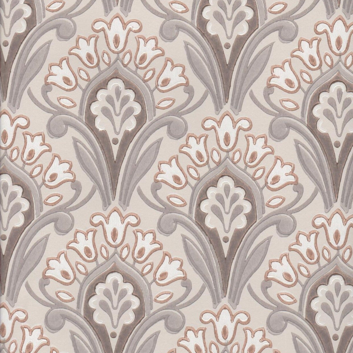 HYASINTTI tapetti harmaa-ruskea 70037 Frenchic.