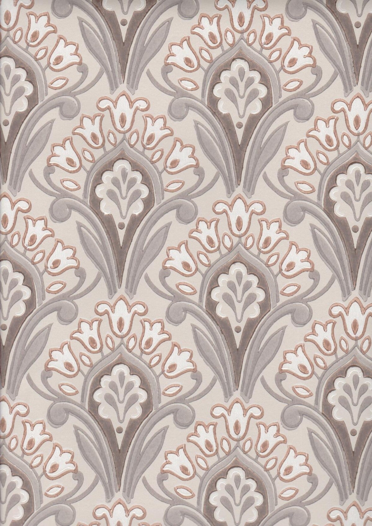 HYASINTTI tapetti harmaa-ruskea 70037 Frenchic.