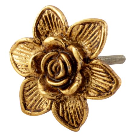 Kultainen_ruusu_metallinen_nuppi_vedin_maalikaupasta_frenchic.