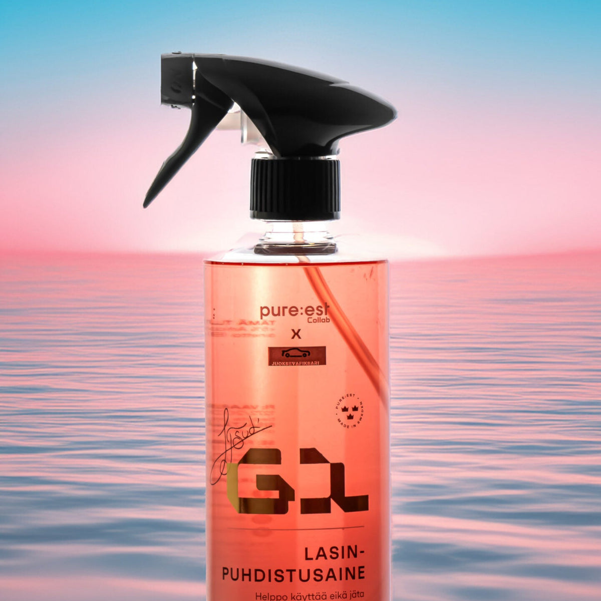 Manzikki_mansikantuoksuinen_lasinpuhdistusaine Frenchic verkkokaupasta.