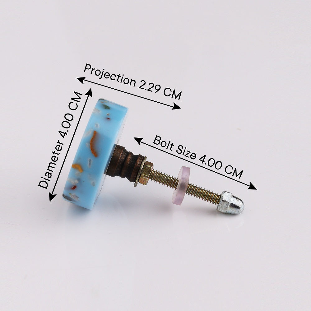 Turkoosi_terazzo_pyöreä_kivi_nuppi_keittiö_lipasto_naulakko_diy_maalikauppa_frenchic.