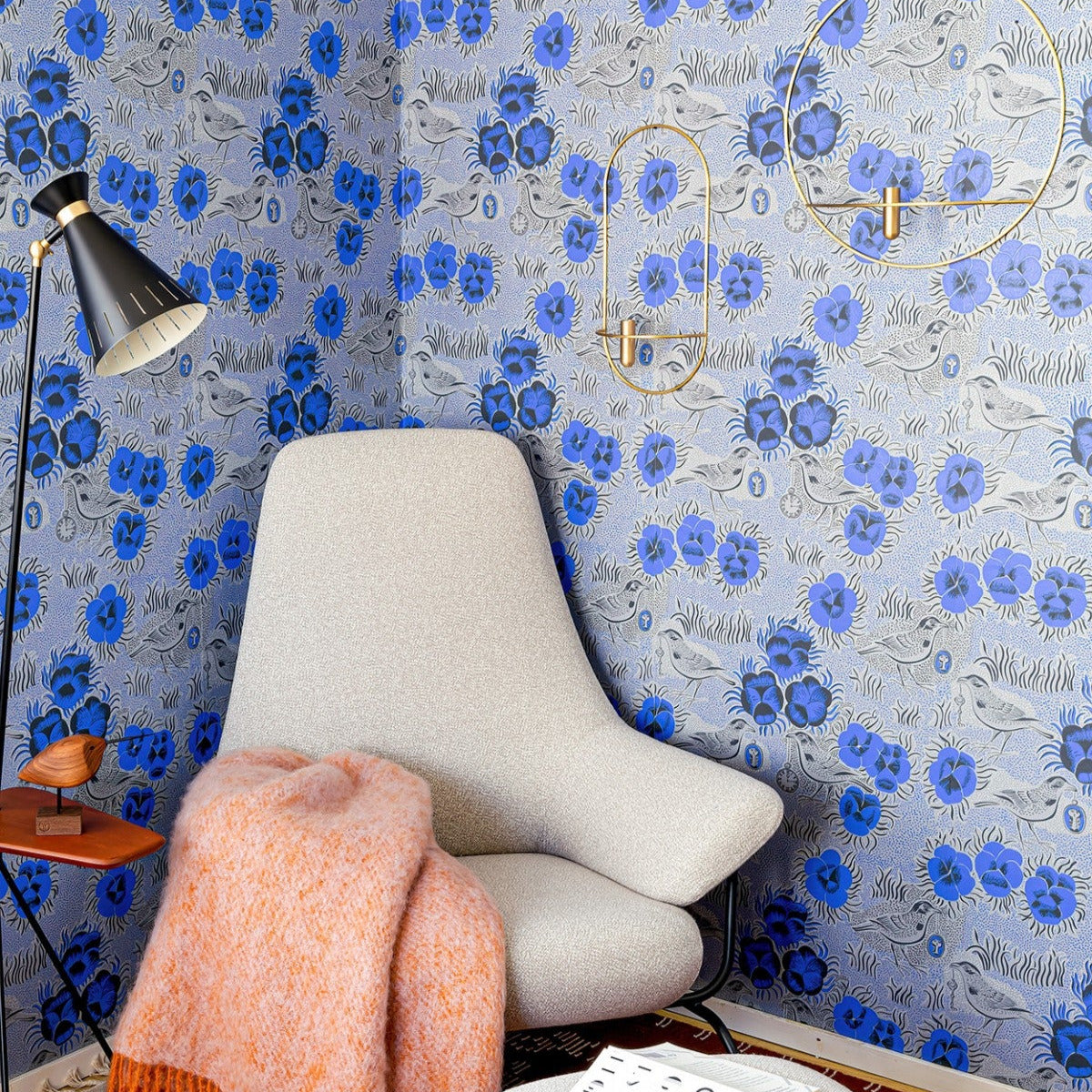 KIURUJEN YÖ tapetti sininen 69659 - tapetti - Frenchic Paint Finland
