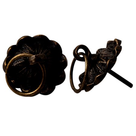 Metal ring knob - lace edge