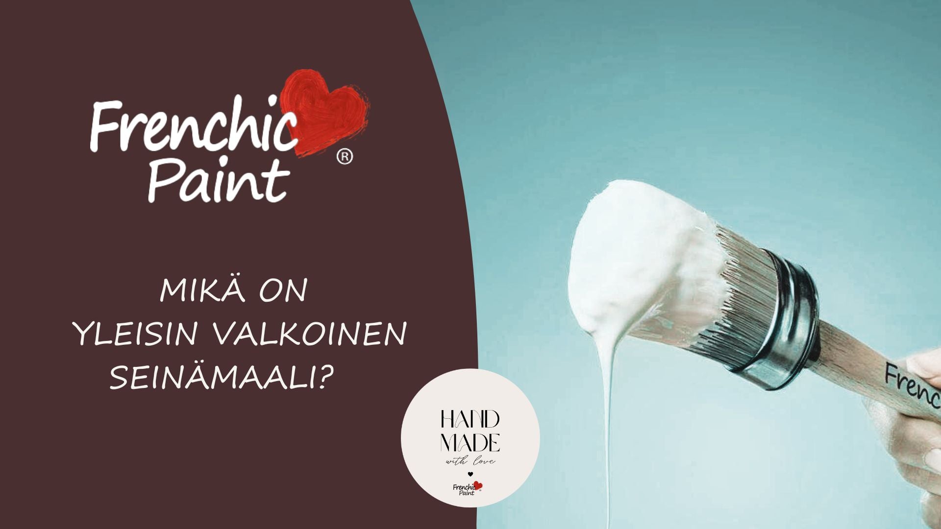Valkoista seinämaalia pensselissä. 
