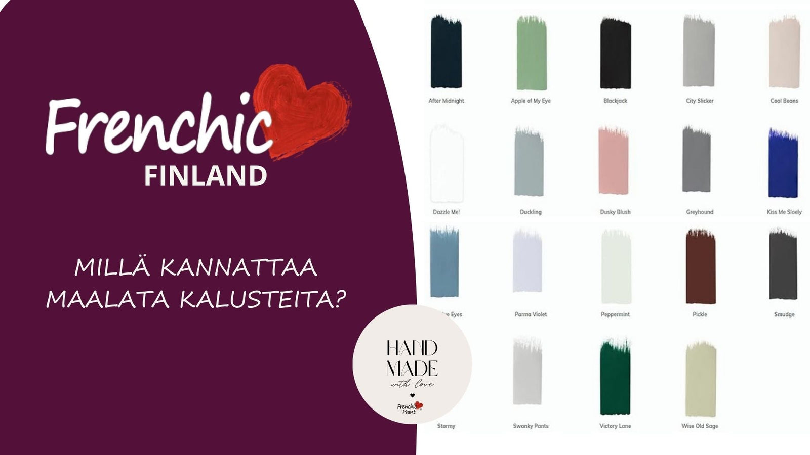 Frenchic Paint -maalien monipuolisuus perustuu juuri tähän ajatukseen: kalusteiden maalaamisen ei tarvitse olla vaikeaa eikä jokainen materiaali tarvitse omaa erikoismaaliaan.