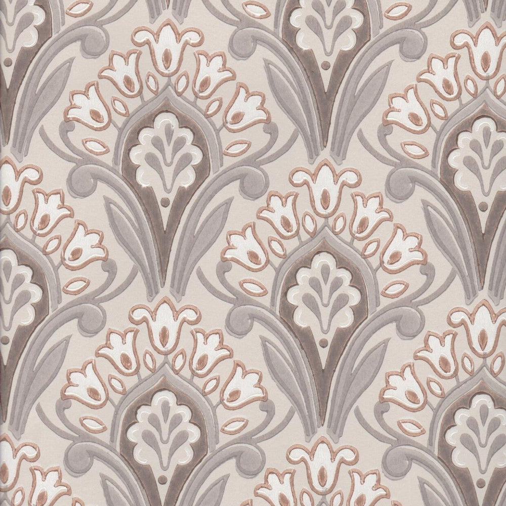 HYASINTTI tapetti harmaa-ruskea 70037 Frenchic.