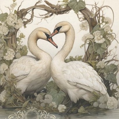 A pair of swans - individual decoupage sheets