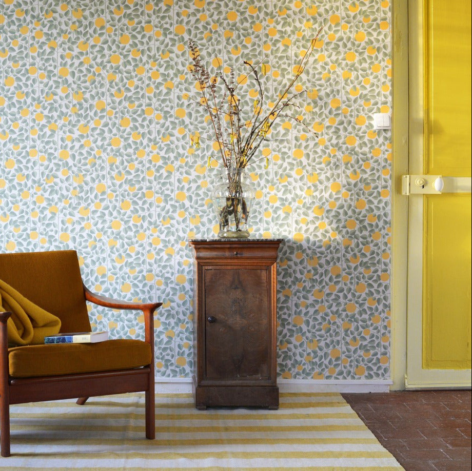 Keltainen appelsiini tapetti Frenchic seinämaalit.