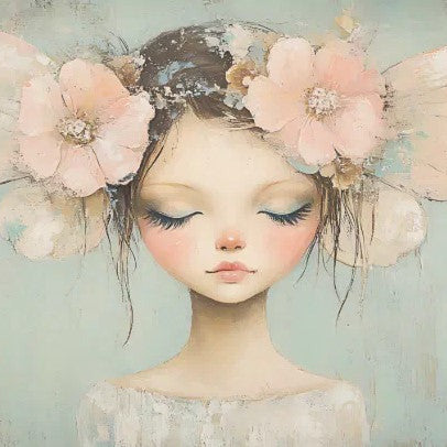 Keiju pastellinen sininen decoupage taide Frenchic. 