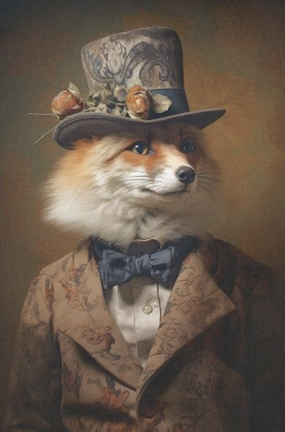 A fox in a suit - individual decoupage sheets