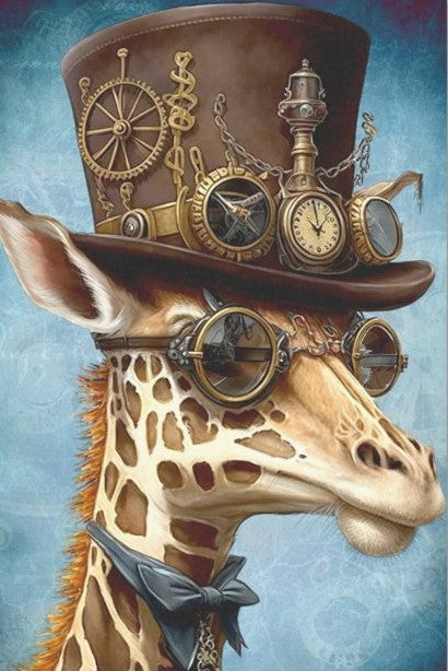 Giraffe steam punk - individuella decoupageark