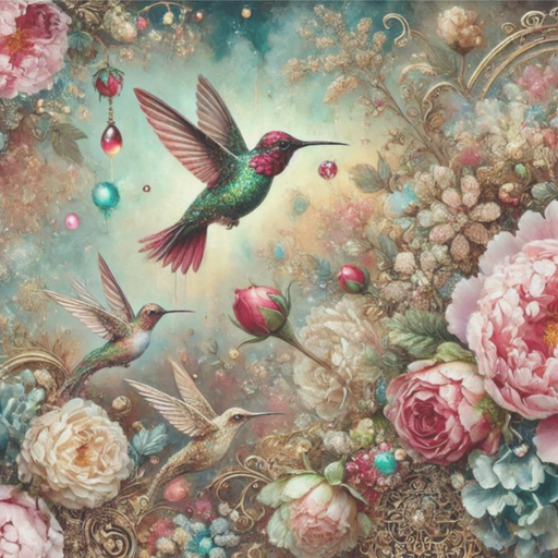 Kolibri - yksittäiset decoupage taidearkit.