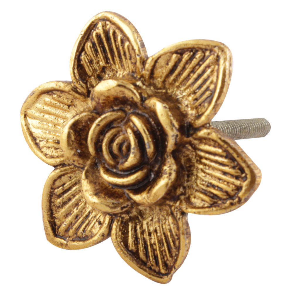 Kultainen_ruusu_metallinen_nuppi_vedin_maalikaupasta_frenchic.
