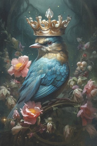 Sininen lintu ja kruunu taidearkki Frenchic FInland. 
