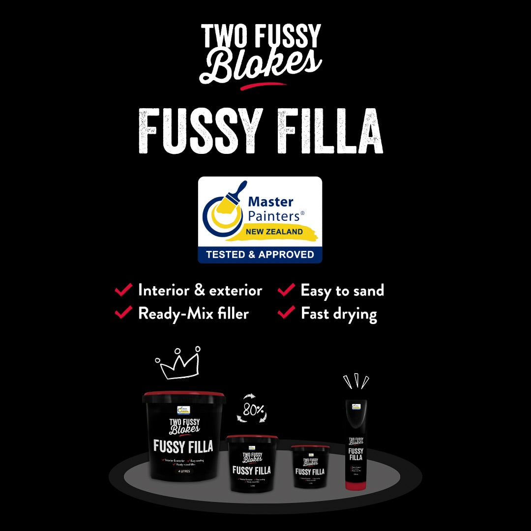 Fussy Filla on valmis käytettäväksi heti purkista. Se on sileä levittää, helppo hioa ja tehty kaikenlaisiin paikkauksiin ja korjaustöihin, pieniin ja suuriin remontteihin ja keittiökaapinovien maalauksiin. 