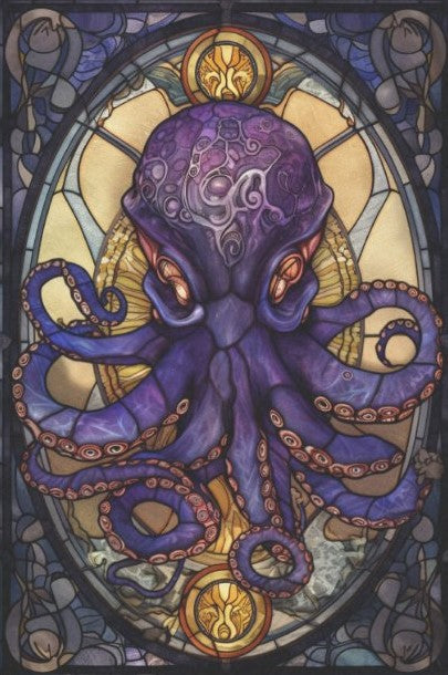 Purple octopus tiffany - individual decoupage sheets