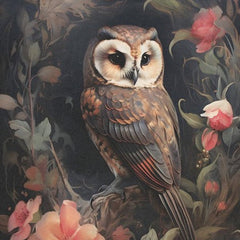 Pöllö ja punaiset ruusut - yksittäiset decoupage taidearkit-degoupage-Frenchic Paint Finland