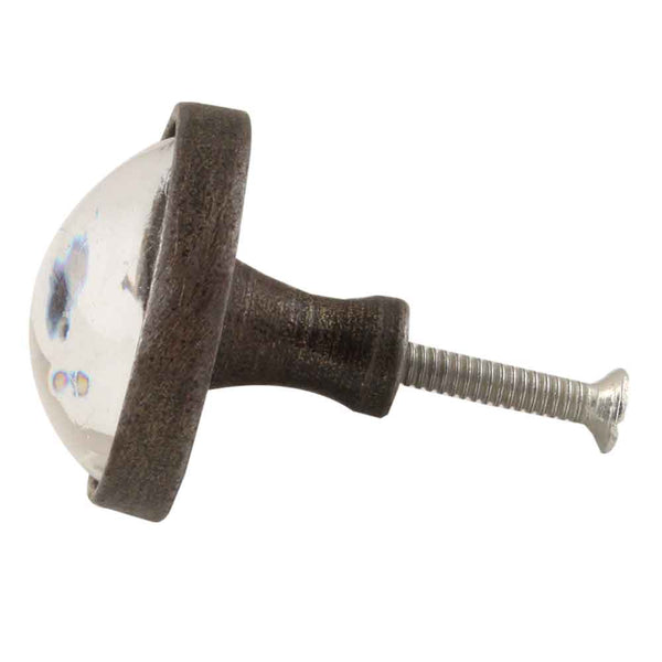 Sudenkorento  - metallinen pyöreä lasinuppi_maalikauppa_frenchic.