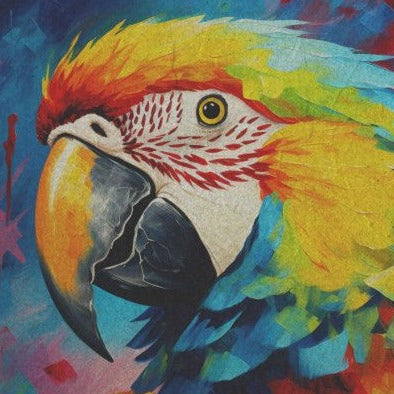 Colorful big parrot - individual decoupage art sheets