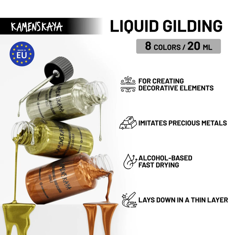 SÄVYSETTI Liquid Leaf Paint I 6 X 20ml I Kamenskaya-Frenchic Paint Finland