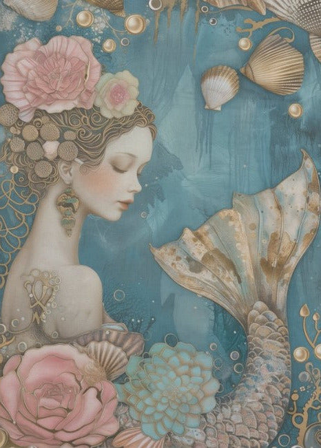 Merenneito - yksittäiset decoupage taidearkit Frenchic.