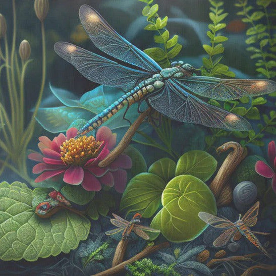 Sudenkorento ja punainen kukka - yksittäiset decoupage taidearkit Frenchic.