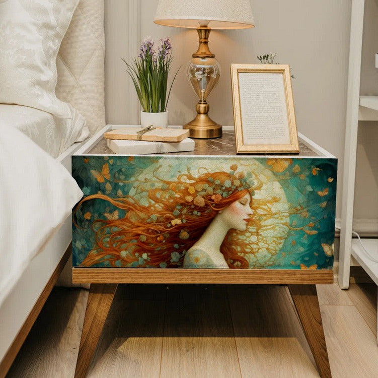 Punatukkainen nainen - yksittäiset decoupage taidearkit Frenchic.