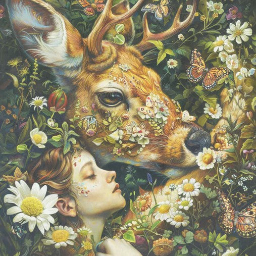 Tyttö ja peura - yksittäiset decoupage taidearkit-degoupage-Frenchic Paint Finland