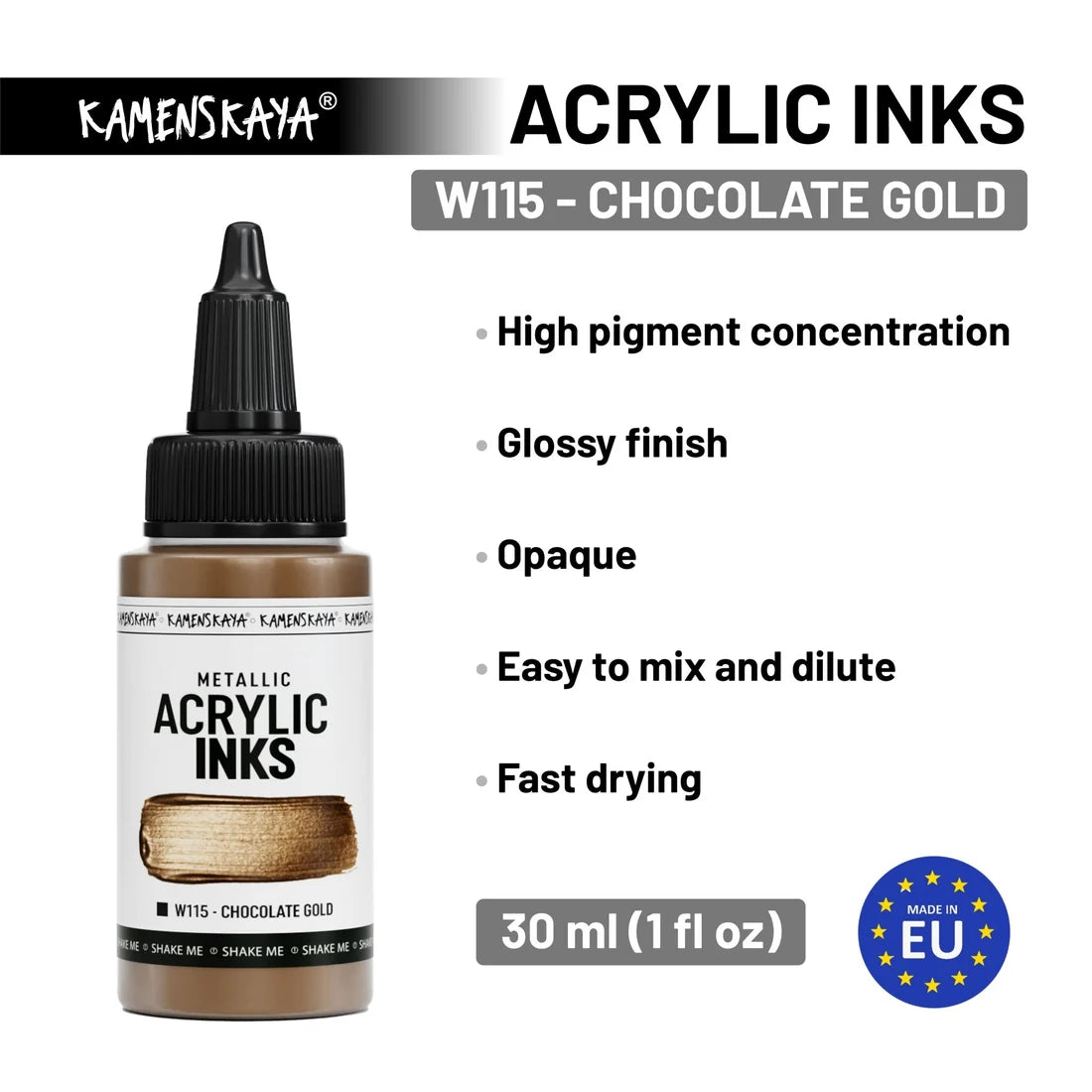 CHOCOLATE GOLD akryylimuste I 30ml I Kamenskaya-Frenchic Paint Finland
