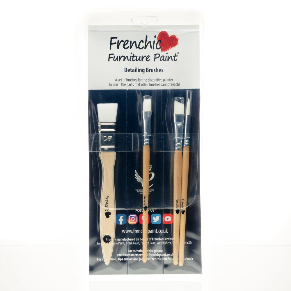 Detailing sivellinpakkaus, 4 sivellintä - Brushes - Frenchic Paint Finland