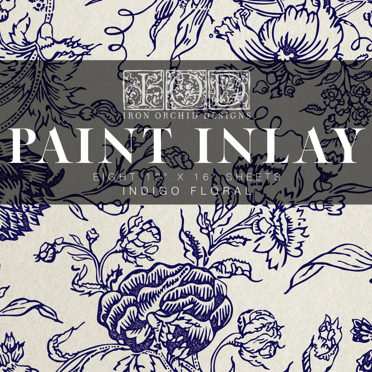 Indigo Floral -  Paint Inlay