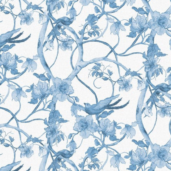 Blue and white birds - single sheets