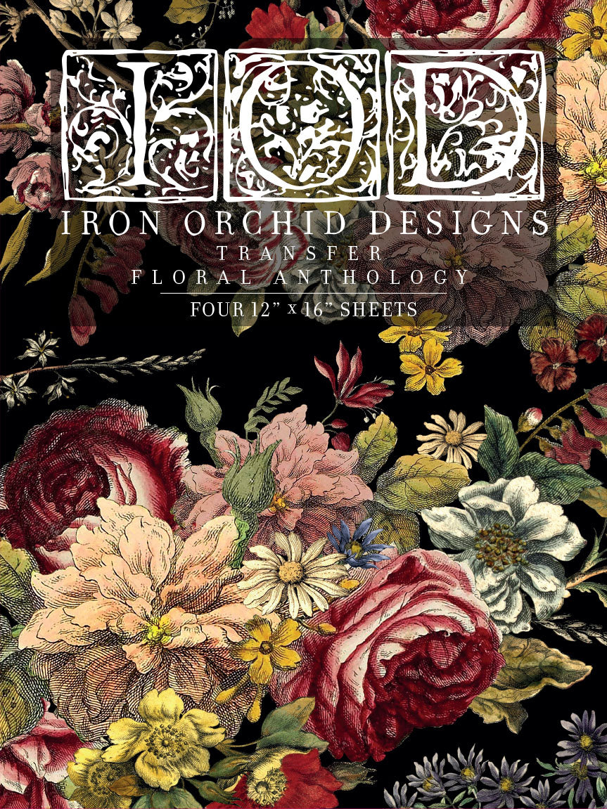 Pioner och rosor - Floral Anthology överföringsbild