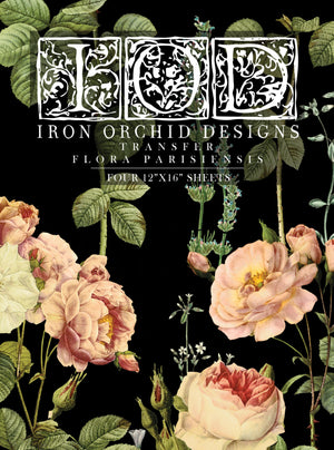 Vaaleat ruusut- Flora Parisiensis siirtokuva - Siirtokuva - Frenchic Paint Finland