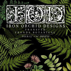 Saniaiset - Fronds Botanical siirtokuva - Siirtokuva - Frenchic Paint Finland