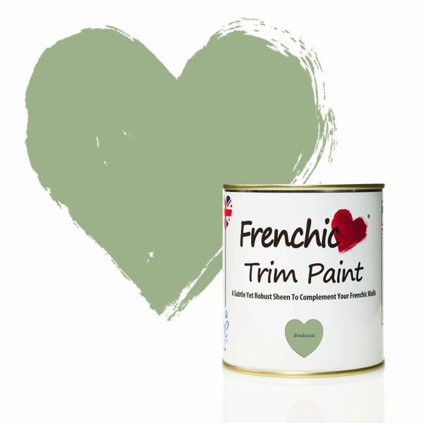 Bradstock - vihreä Trim Paint

Trim Paint on satiininhimmeä maali listoihin, oviin, paneeleihin ja pattereihin. Kestävä ja helppokäyttöinen maali kodin viimeistelyyn.

Bradstock on perinnesävyn tyylinen vihreä, jossa ripaus siniharmaata pohjasävyä tekee tästä sävystä erityisen kauniin ja mielenkiintoisen. Samankaltainen, astetta vaaleampi kuin Green With Envy. Bradstock sävy löytyy myös seinämaalisarjasta